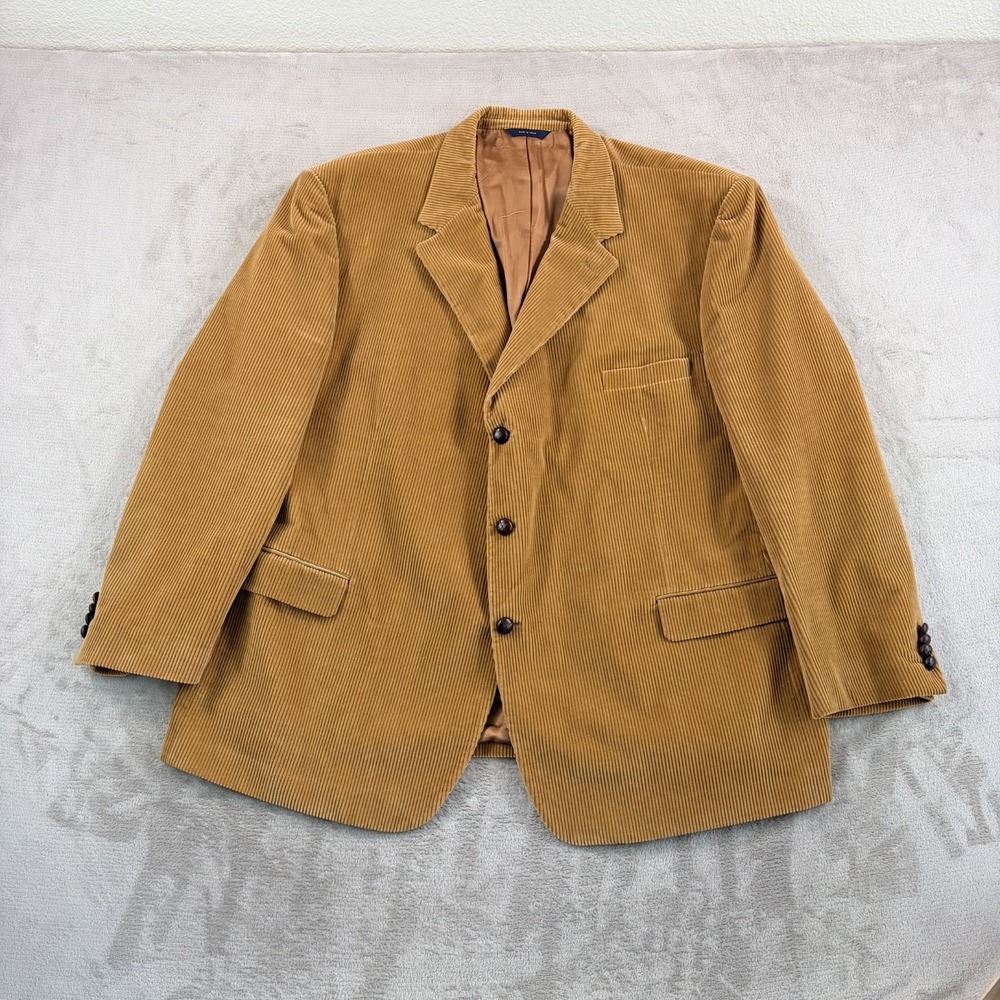 VTG Loro Piana x Brooks Brothers Blazer Sport Coat Tan Corduroy Men 54R Italy